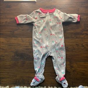 Snowman fleece onesie